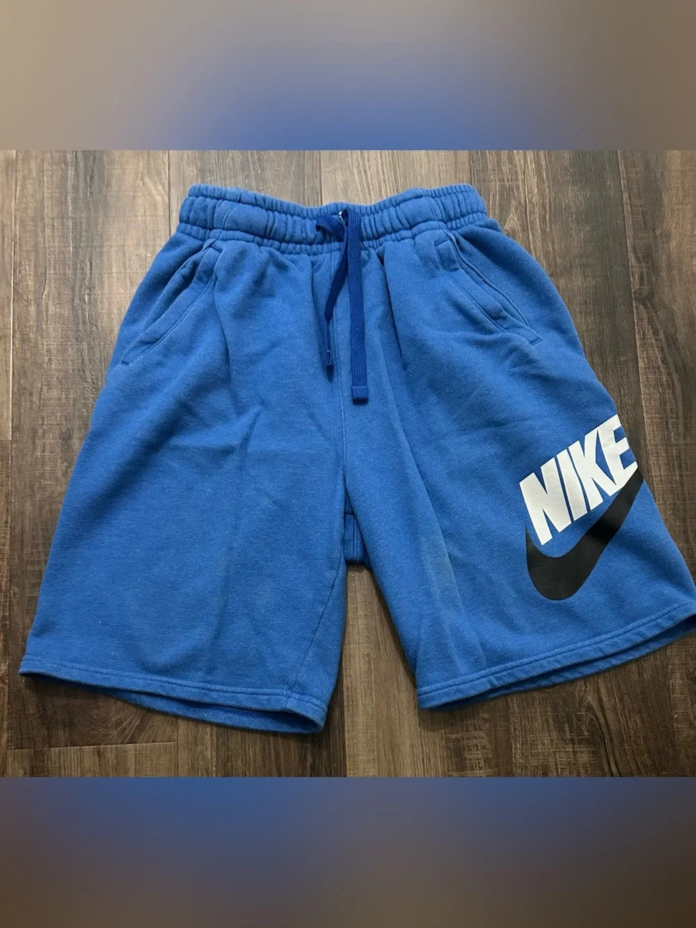 Nike Youth Shorts 2 pair Red /royal Blue Athletic Fleece Swoosh Logo Size XL